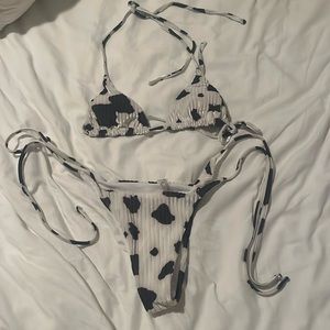 Padded cow print bikini